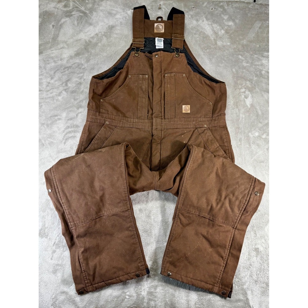 Berne Insulated Lined Bib Overalls Men XL Regular Brown B377BB Quilted Workwear